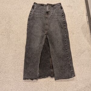 Divided By H&M Faded Black/Dark Gray Denim Maxi Skirt